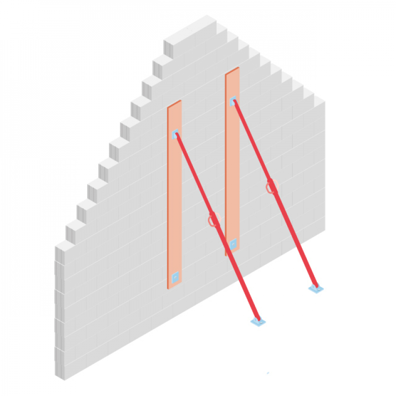 Le maçon à son poste de travail - Stabiliser les murs maçonnés en phase de construction