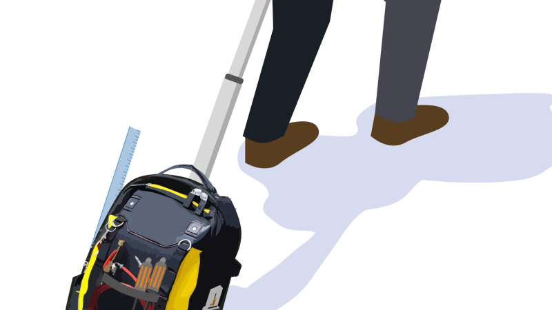 Faciliter le transport des outils avec un sac à dos à roulettes