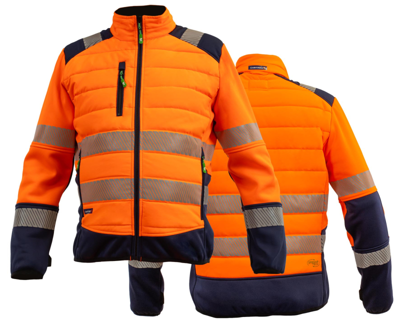 Un blouson technique imperméable à haute visibilité