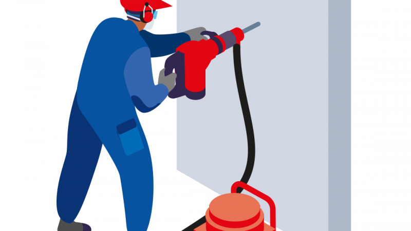 Percer des voiles béton contenant de la silice cristalline