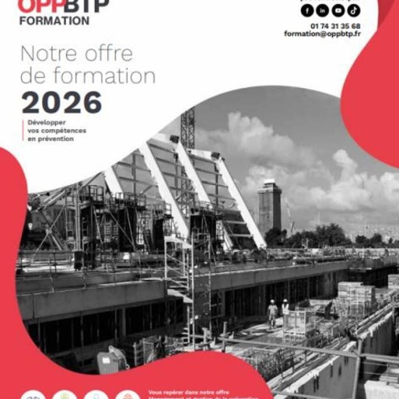 Le catalogue de formations 2026 de l’OPPBTP est disponible