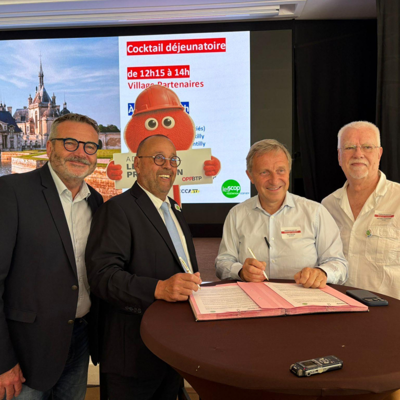 La Fédération SCOP BTP et l’OPPBTP renouvellent leur partenariat autour de la culture de prévention