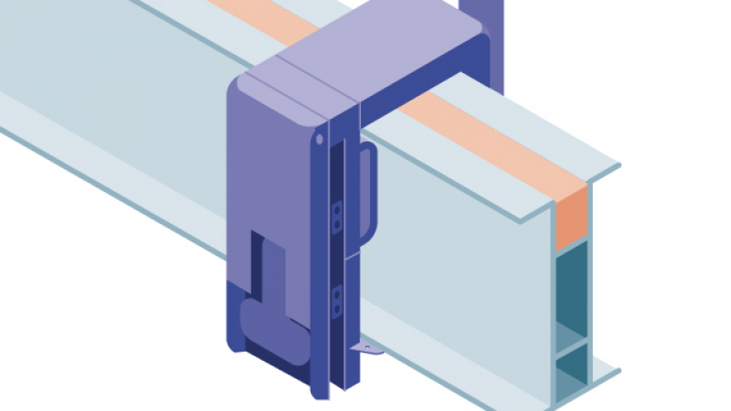 Fixer un support de garde-corps sur des poutrelles avec un coulisseau à levier