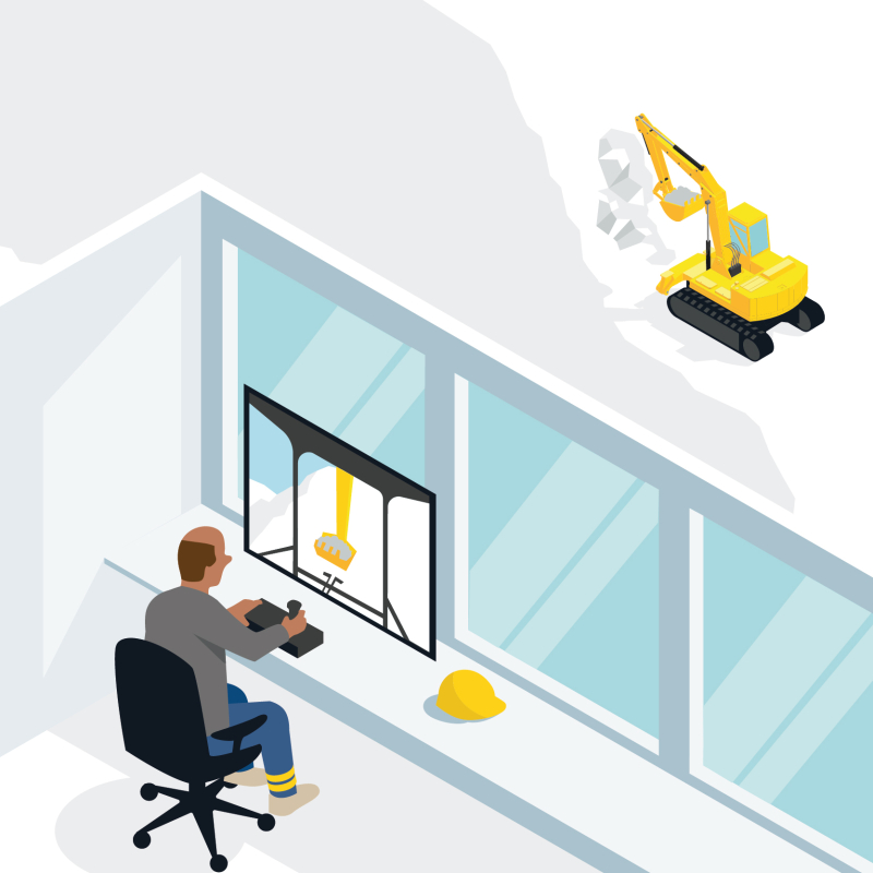 Des engins de travaux publics téléguidés pour sécuriser les travaux en zones à risques