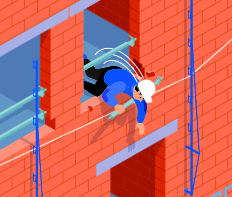 Défaillance d’une sous-lisse de garde-corps