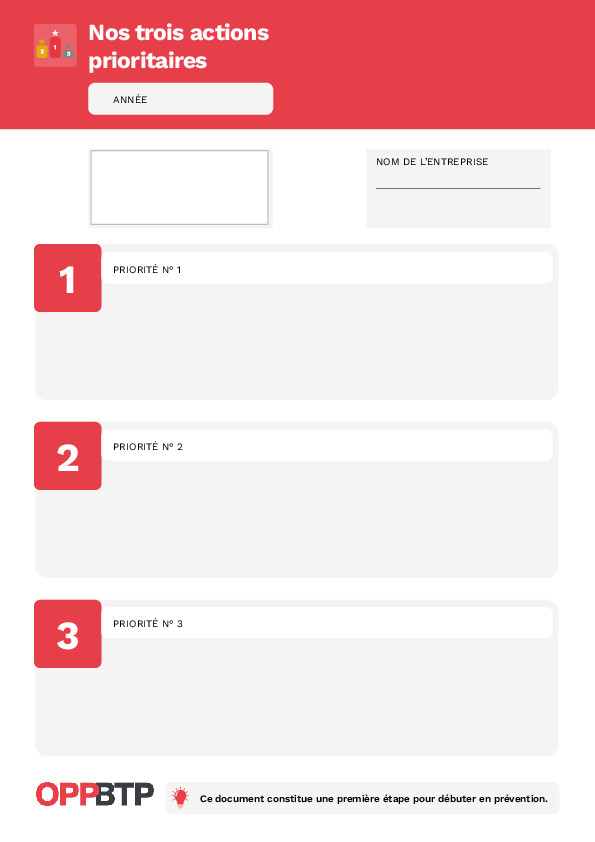 Partager trois priorités sécurité avec votre équipe : modèle d'affiche