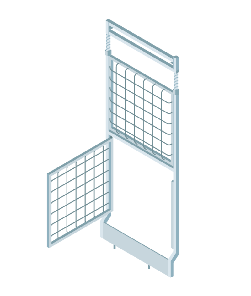 Grille protection baie ascenseur avec portillon