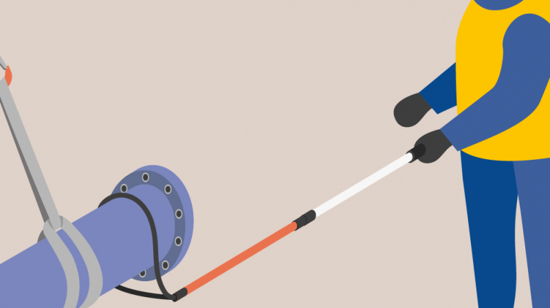 Une perche de guidage pour les équipements cylindriques