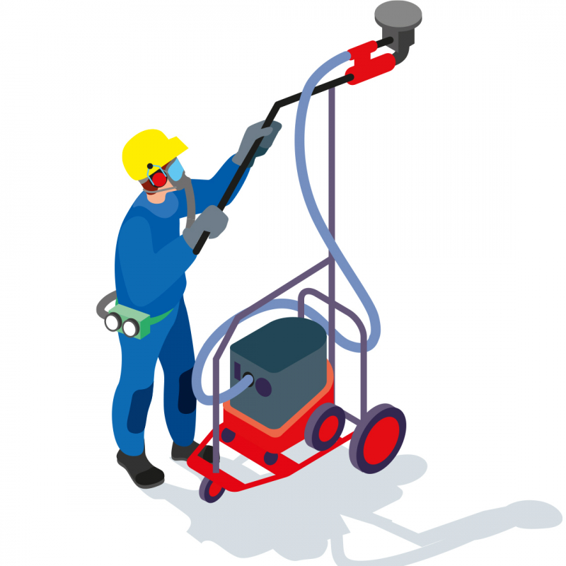 Poncer du béton contenant de la silice cristalline sur murs et plafonds