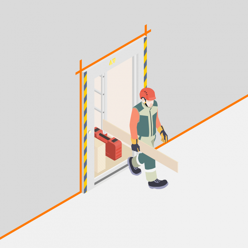 Un monte-charge pour faciliter l'approvisionnement du chantier