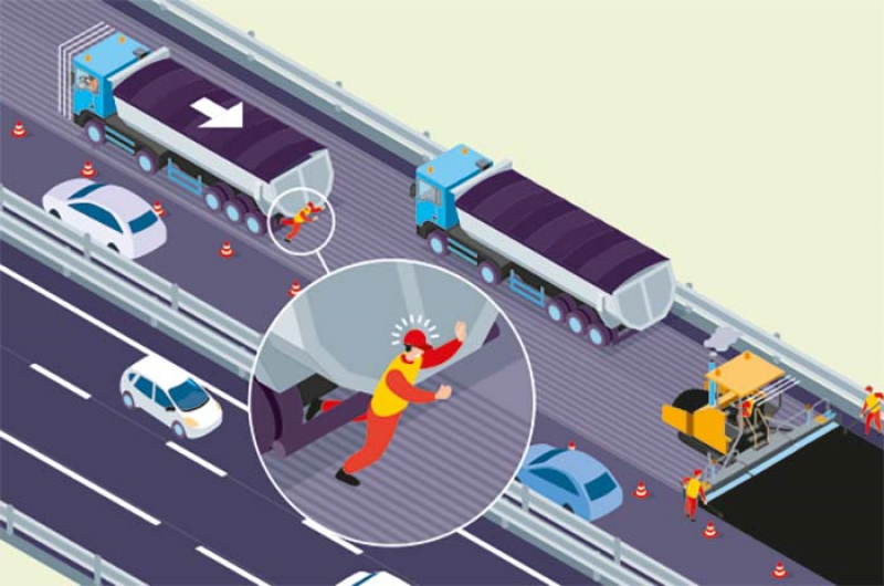 Percuté par un semi-remorque