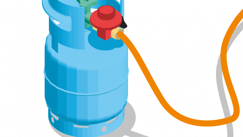 Une petite bouteille de gaz de chantier remplissable pour les chantiers