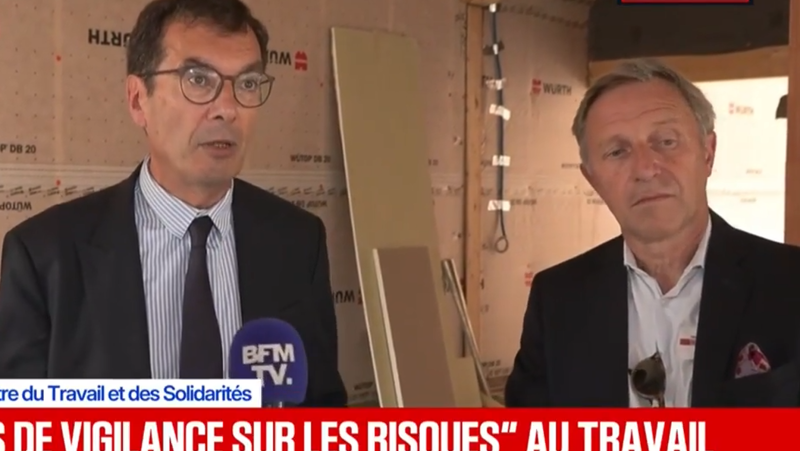 Fortes chaleurs sur chantier : le ministre du Travail rappelle l'importance des mesures de prévention