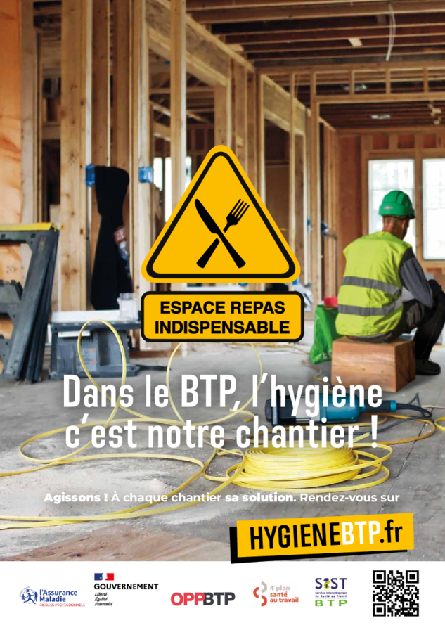 Espace repas indispensable dans le bâtiment - Dans le BTP, l'hygiène c'est notre chantier !