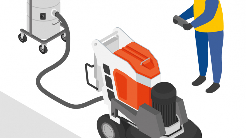 Une ponceuse rectifieuse commandée à distance pour le traitement des sols