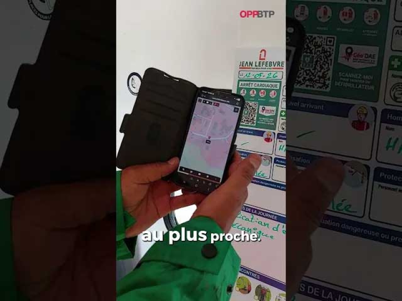 Arrêt cardiaque sur chantier : un QR code pour trouver le défibrillateur le plus proche