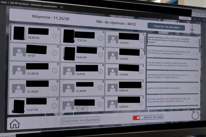 MFU - Interface classement répondants