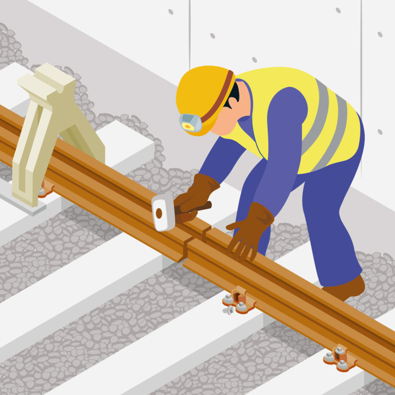 Poseur de voies ferrées : prévention des TMS