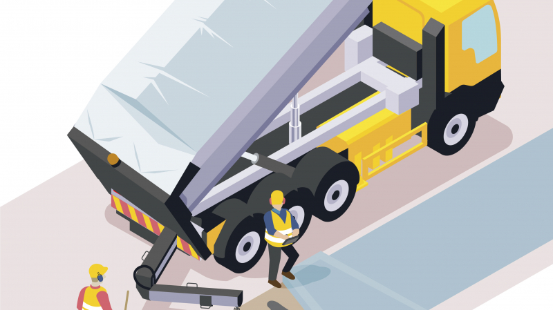 Supprimer les manutentions d'enrobés grâce à un convoyeur sur camion