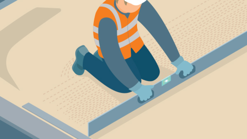 Une bande de guidage pour optimiser le tirage de chapes