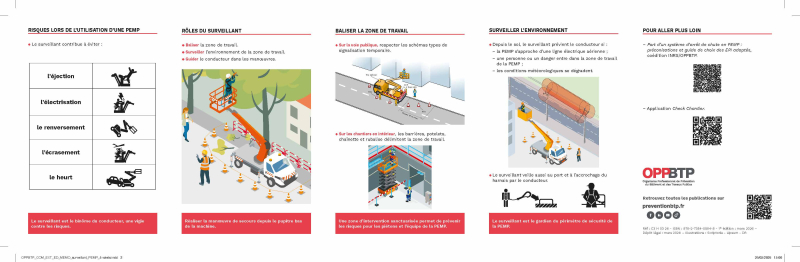 Utiliser les PEMP en sécurité : rôles et missions du surveillant au sol - 5 volets verso