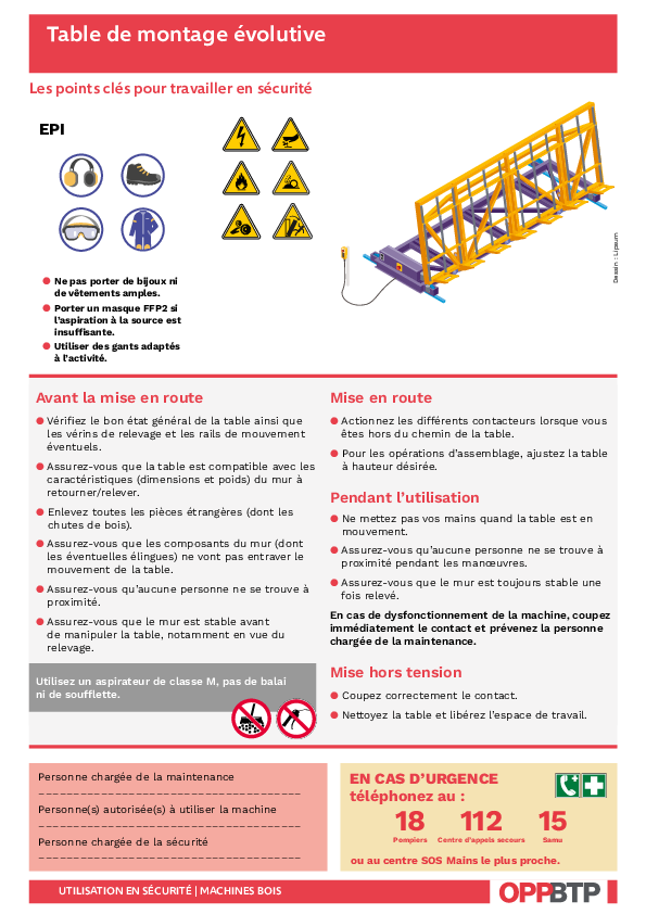 Table de montage évolutive : j’identifie les points clés pour l’utiliser en sécurité