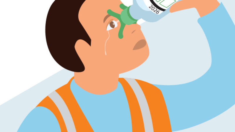 Une solution rince-œil avec un dispositif d'application facile