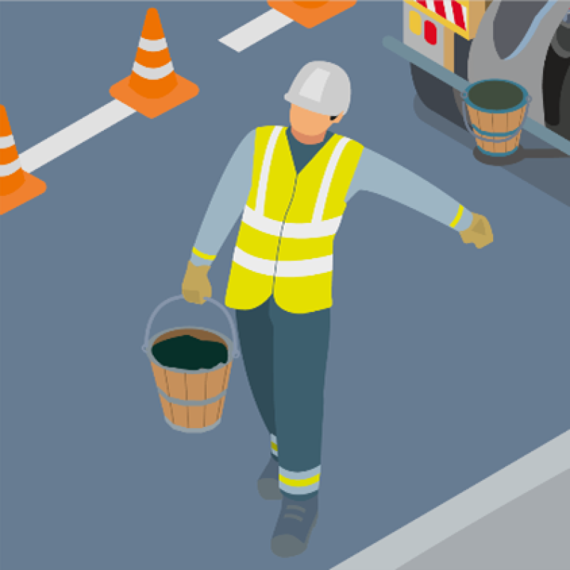 Asphalteurs - porteurs de seaux : prévention des TMS