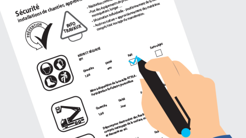 Travaux de couverture : un devis avec des photos d'équipements pour valoriser la prévention