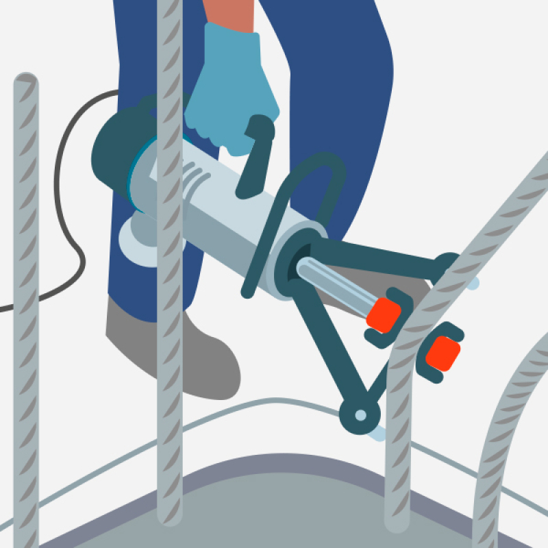 Une cintreuse/décintreuse hydraulique pour redresser facilement les aciers après recépage des pieux