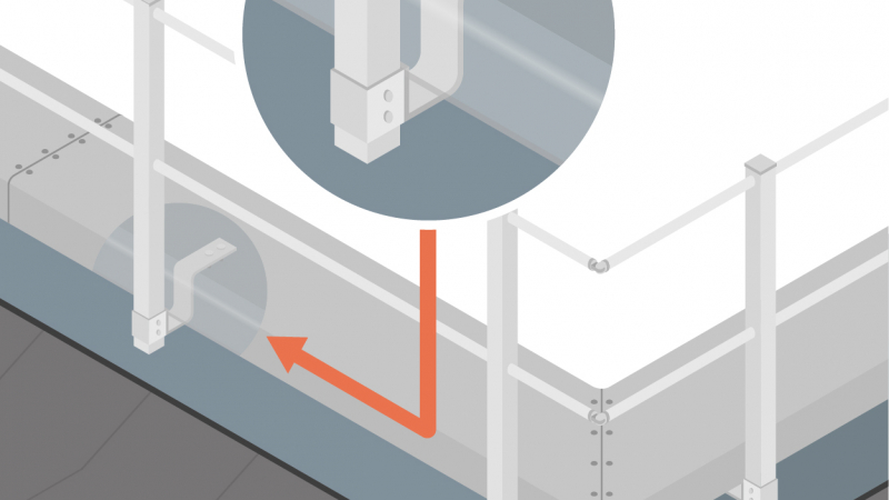 Poser les garde-corps définitifs avant de réaliser l'étanchéité des toits plats