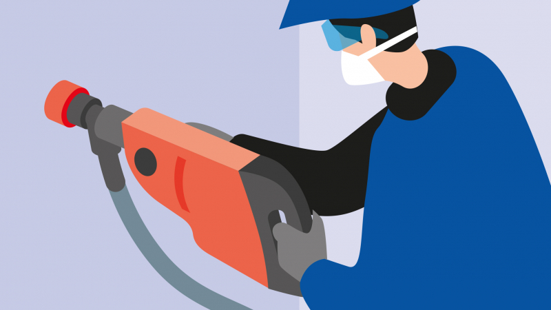 Aspirer les poussières lors des travaux de burinage