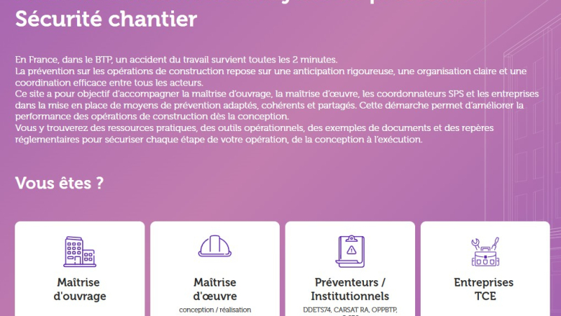 En Haute-Savoie, une plateforme pour tous les acteurs de la construction au service de la prévention