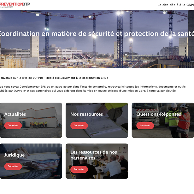 L’OPPBTP lance un nouveau site dédié à la coordination sécurité et protection de la santé (CSPS)