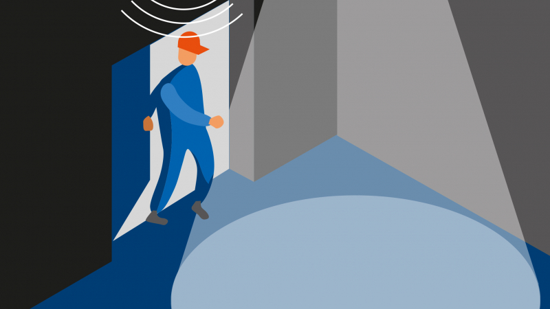 Sécuriser l’éclairage du chantier grâce à un détecteur de présence