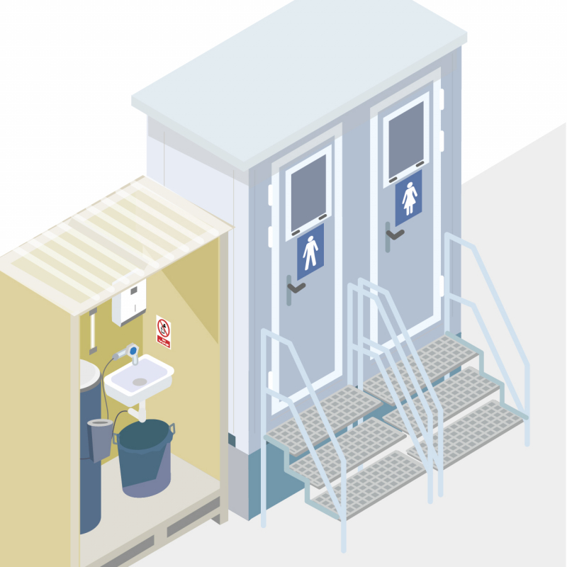 Des installations sanitaires d’appoint pour faciliter l'accès des opérateurs aux solutions d'hygiène sur chantier