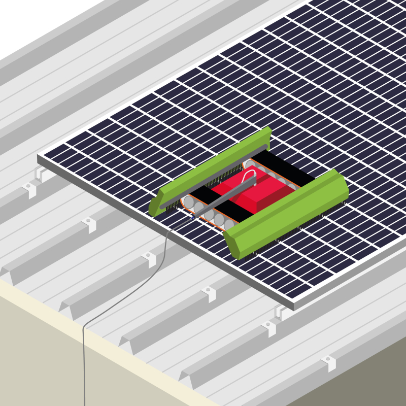 Nettoyer les panneaux photovoltaïques à l'aide d'un robot radiocommandé