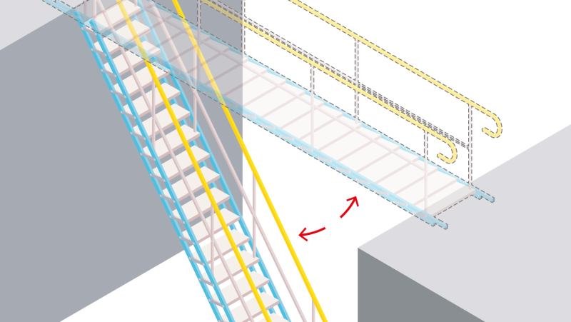 Un escalier-passerelle pour faciliter les accès sur chantier
