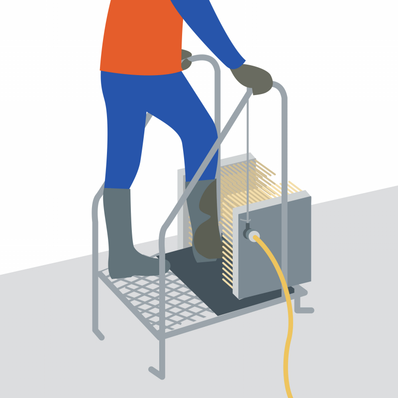 Équipements pour le nettoyage et l'hygiène des bottes de sécurité