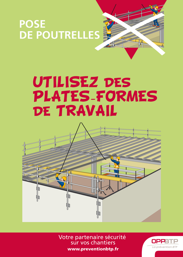 Pose de poutrelles - Utilisez les plates-formes de travail