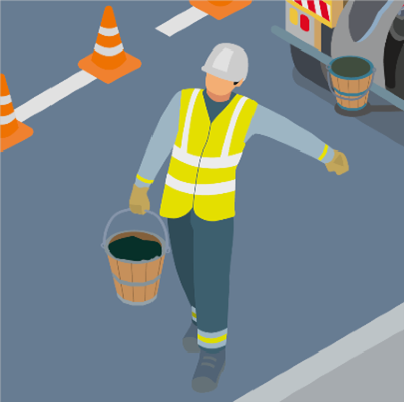 Asphalteurs - porteurs de seaux : prévention des TMS