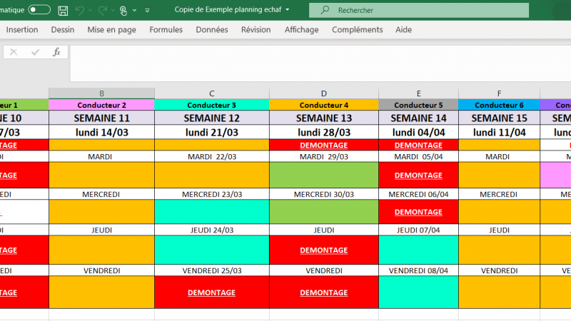 S6892 - Planning échafaudage CMISTE