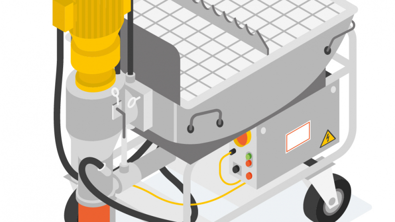 Une machine à projeter en version électrique pour travailler plus confortablement