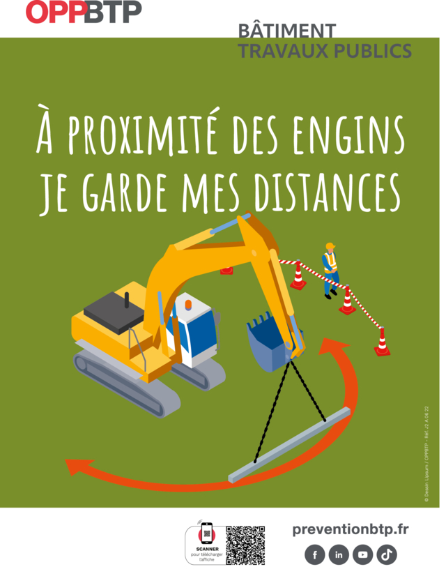 Bâtiment et Travaux publics – A proximité des engins, je garde mes distances