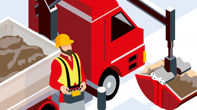 Utiliser une grue auxiliaire de camion avec une radiocommande
