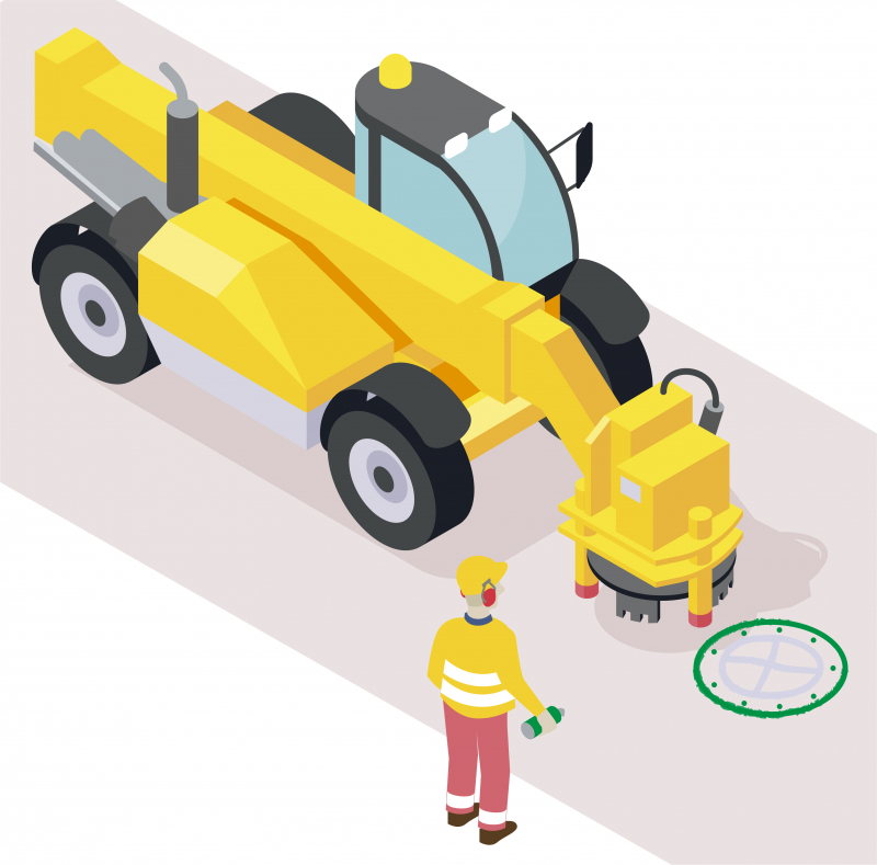 Remplacer des tampons de voirie grâce à une détoureuse hydraulique