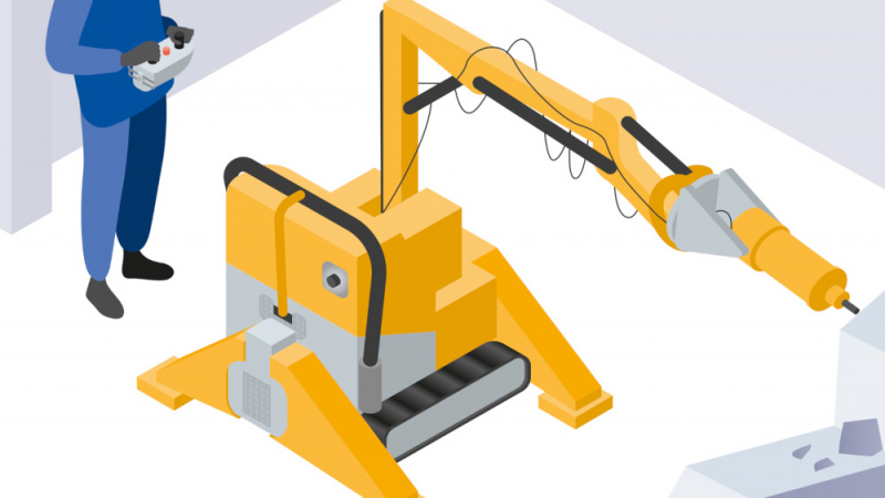 Effectuer des op�érations de démolition à distance avec un robot télécommandé