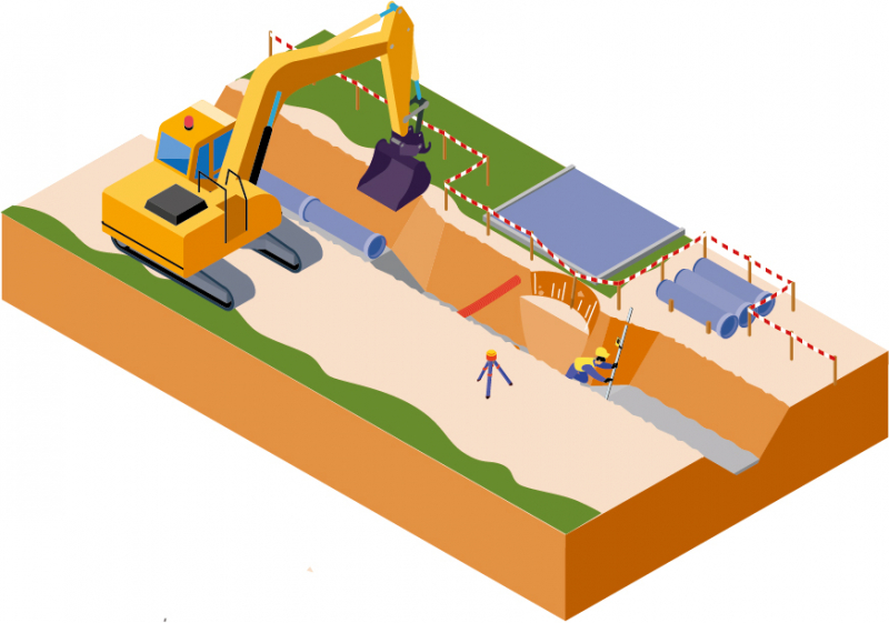 Enseveli dans une tranchée