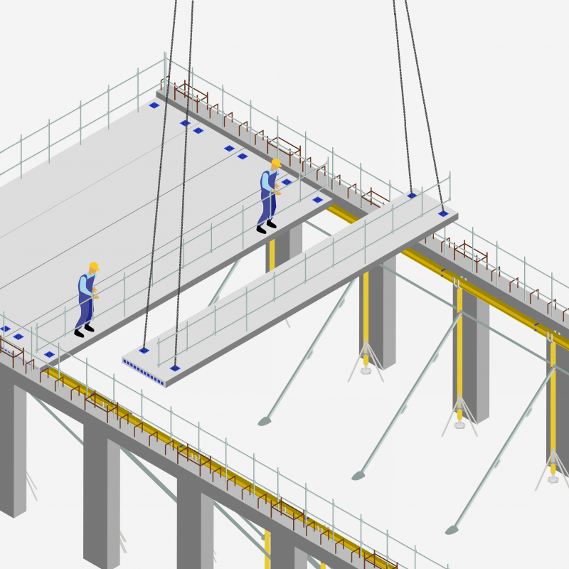 Assurer la stabilité des dalles alvéolaires précontraintes en phase provisoire