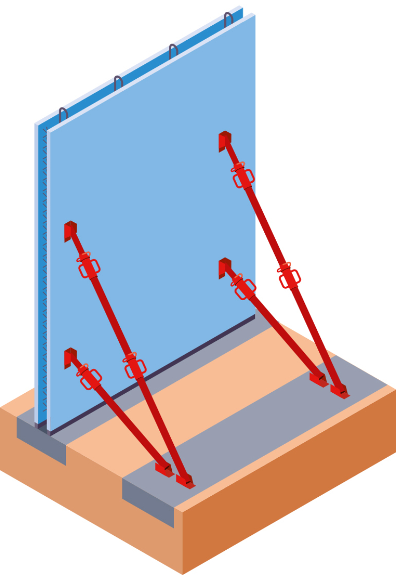 S5791 - Stabilisation prémurs avec étais tirant poussant ETP avec triangulation
